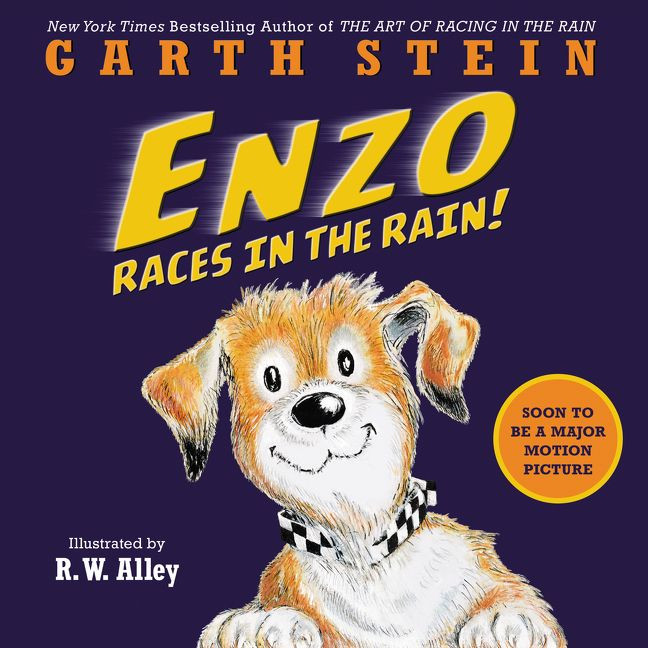 Enzo Races in the Rain! book cover by Garth Stein