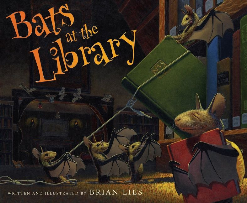 Bats at the Library book cover by Brian Lies