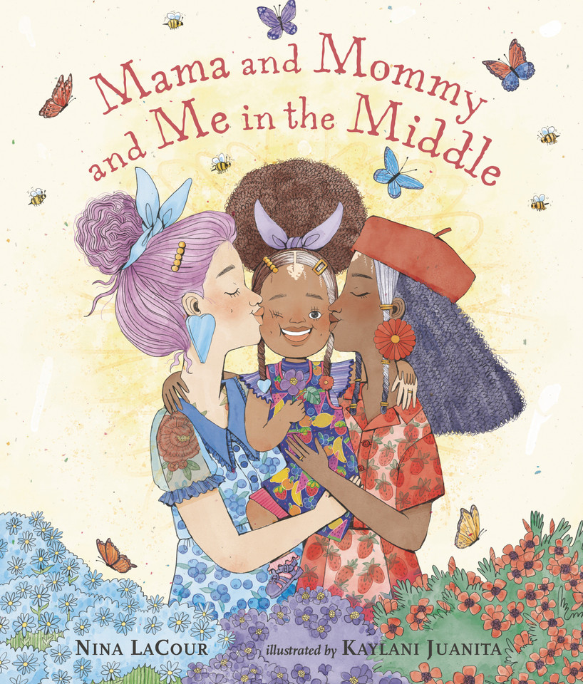 Mama and Mommy and Me in the Middle book cover by Nina LaCour