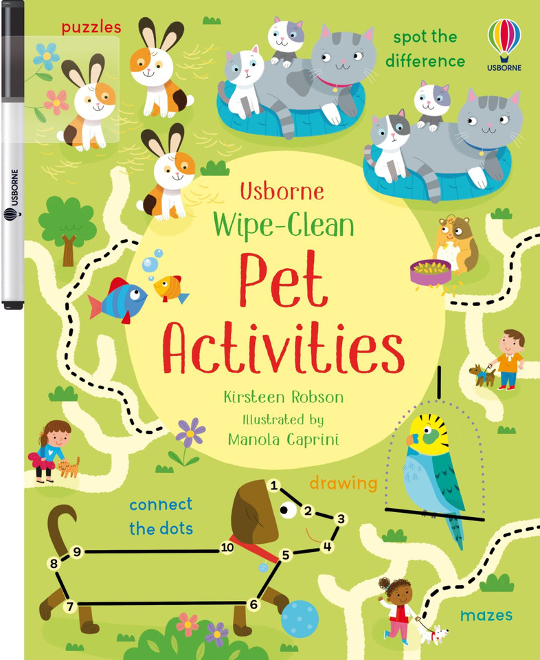 Wipe-Clean Pet Activities (Wipe-clean Activities) book cover by Kirsteen Robson