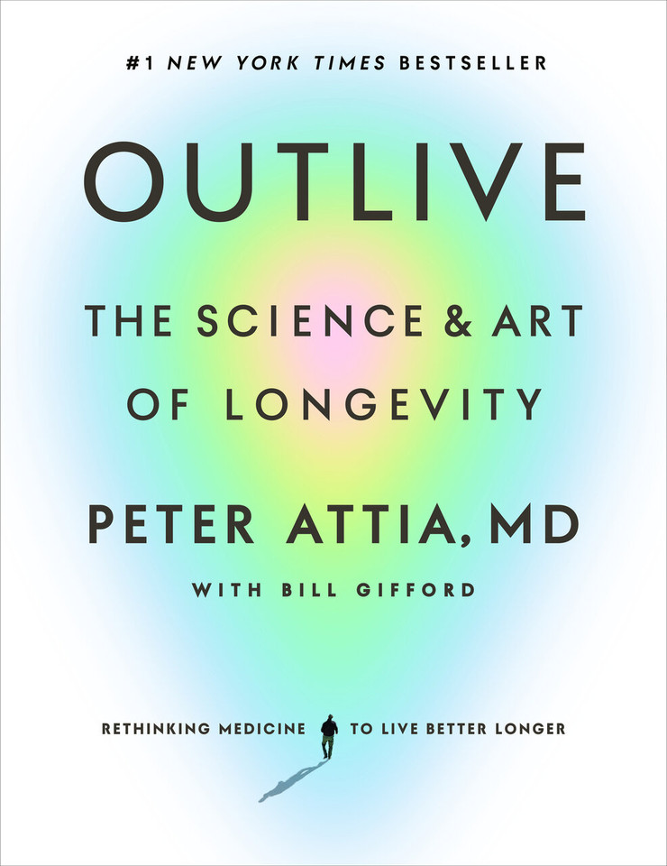 Outlive: The Science and Art of Longevity book cover by Peter Attia, MD