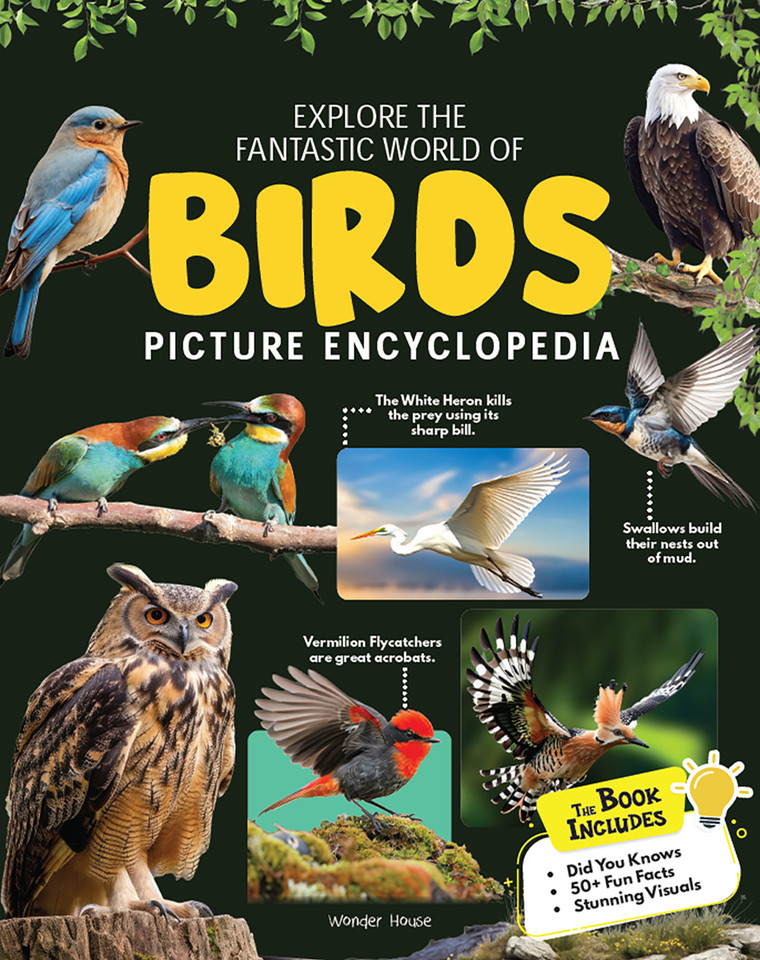 Explore Fantastic World of Birds Picture Encyclopedia book cover by Wonder House Books