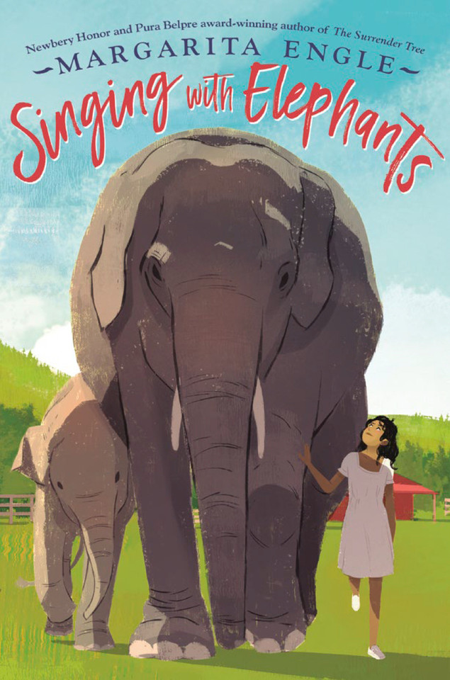 Singing with Elephants book cover by Margarita Engle