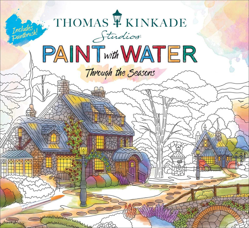 Thomas Kinkade Paint with Water: Through the Seasons (Paint with Water) book cover by Editors of Thunder Bay Press