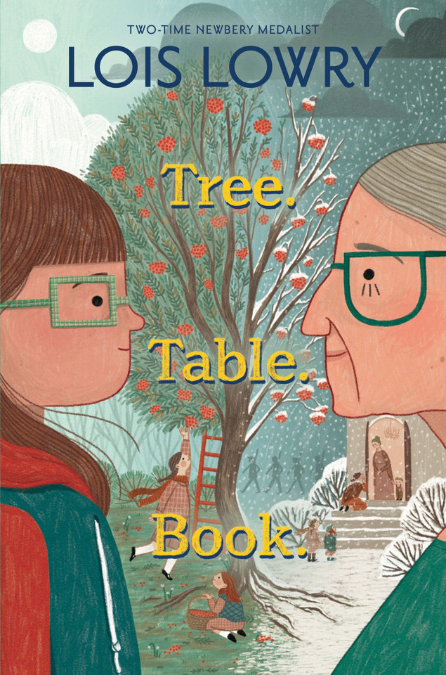Tree. Table. Book. book cover by Lois Lowry