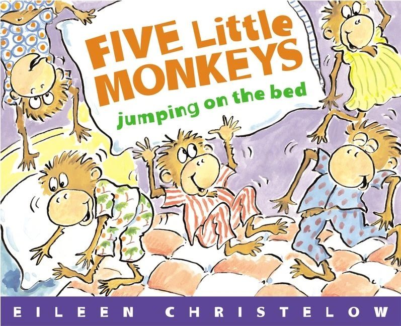 Five Little Monkeys Jumping on the Bed book cover by Eileen Christelow