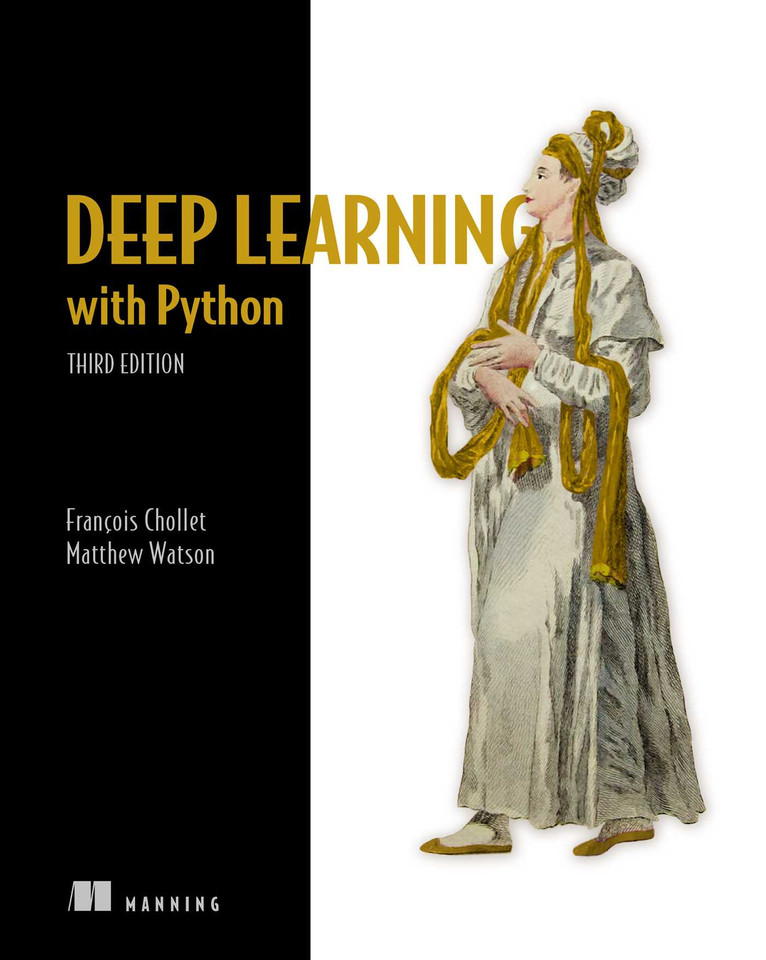 Deep Learning with Python, Third Edition book cover by Francois  Chollet, Matthew Watson
