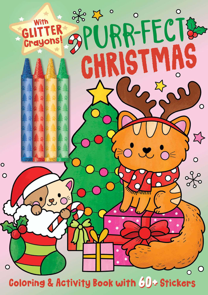 Purr-fect Christmas Coloring & Activity Book with 60+ Stickers and Glitter Crayons (Color & Activity with Crayons) book cover by Editors of Silver Dolphin Books