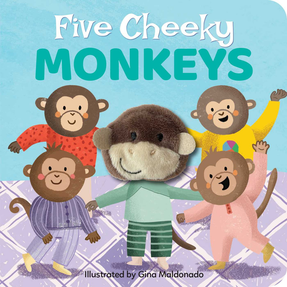 Five Cheeky Monkeys: Finger Puppet Board Book (My Little Finger Puppet Books) book cover by 
