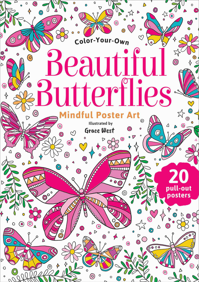 Beautiful Butterflies: Color-Your-Own Mindful Poster Art (Mindful Poster Art) book cover by 