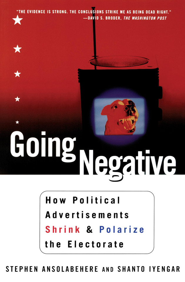 Going Negative book cover by Shanto Iyengar, Stephen Ansolabehere