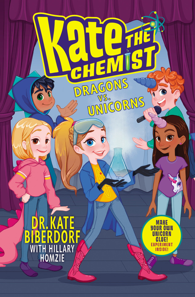 Dragons vs. Unicorns (Kate the Chemist) book cover by Kate Biberdorf