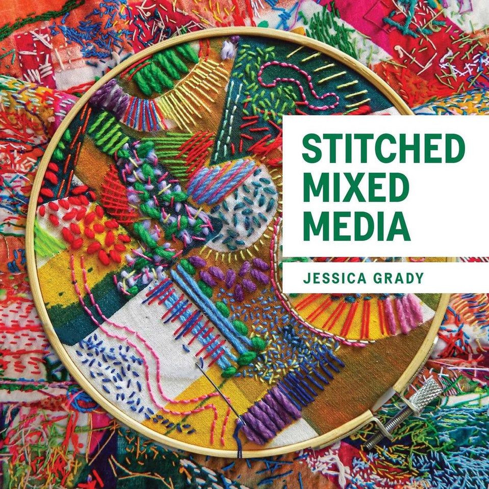 Stitched Mixed Media book cover by Jessica Grady
