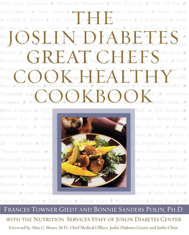The Joslin Diabetes Great Chefs Cook Healthy Cookbook book cover by Frances Giedt, Bonnie Sanders Polin Ph.D