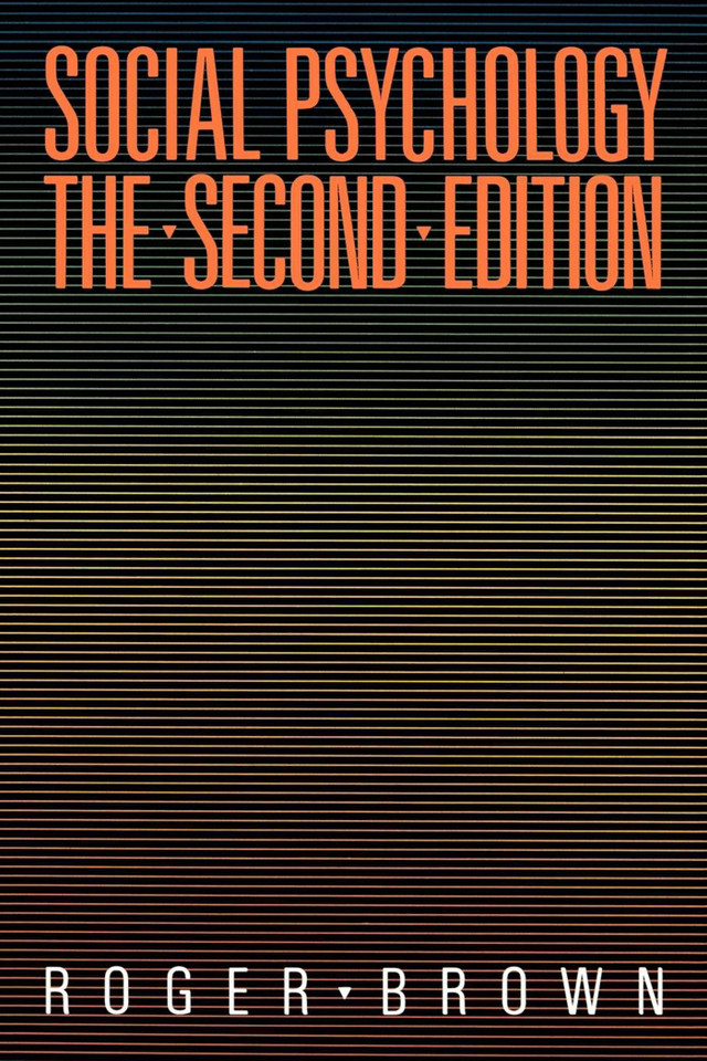 Social Psychology, 2nd Edition book cover by Roger Brown