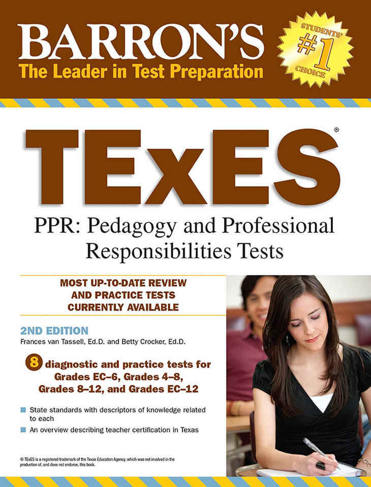 TExES (Barron's Test Prep TX) book cover by Frances van Tassell, Betty Crocker