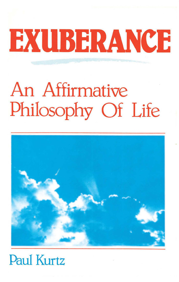 Exuberance book cover by Paul Kurtz