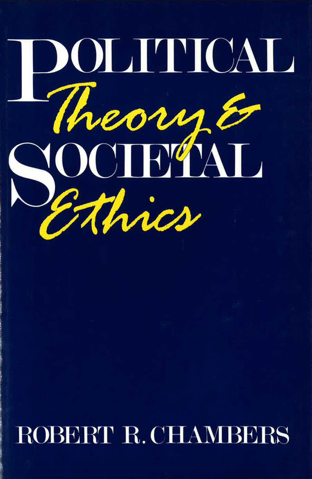 Political Theory and Societal Ethics book cover by Robert R. Chambers
