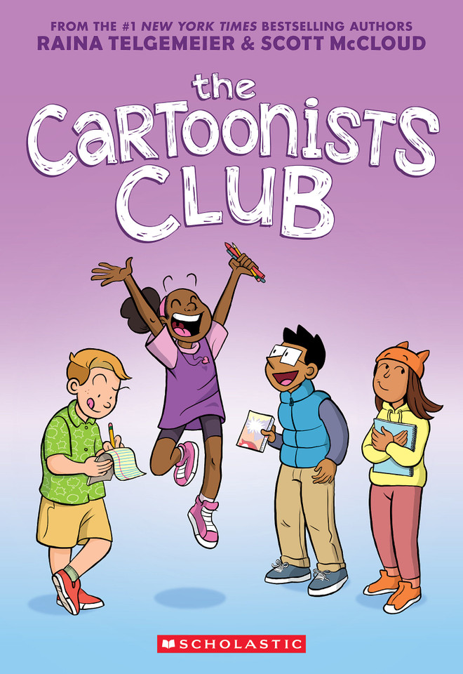 The Cartoonists Club: A Graphic Novel book cover by Raina Telgemeier, Scott McCloud