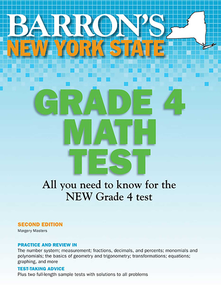 New York State Grade 4 Math Test (Barron's Test Prep NY) book cover by Margery Masters