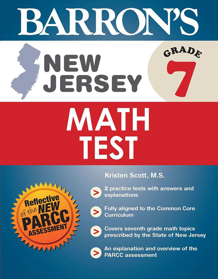 New Jersey Grade 7 Math Test (Barron's Test Prep NJ) book cover by Kristen Scott