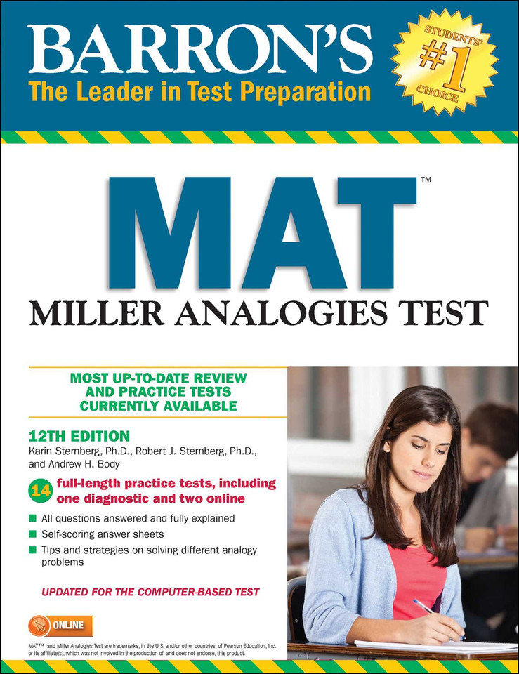 MAT: Miller Analogies Test (Barron's Test Prep) book cover by Karin Sternberg, Robert J. Sternberg, Andrew H. Body