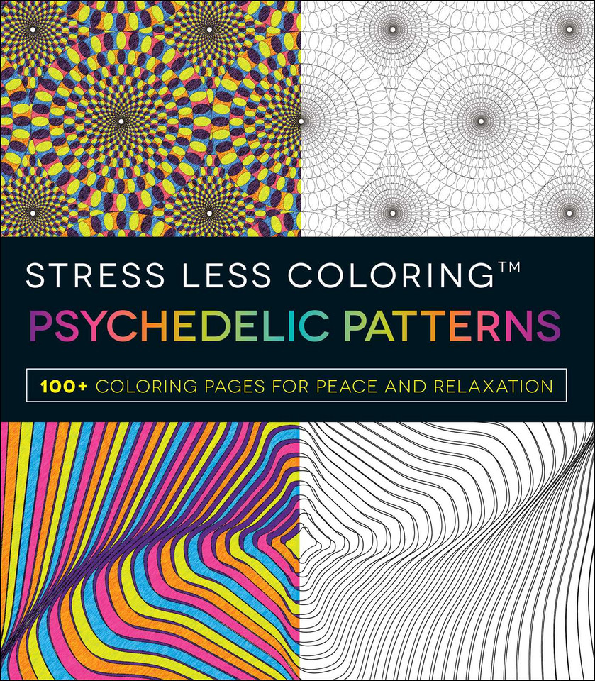 Stress Less Coloring - Psychedelic Patterns (Stoner Coloring Books Series) book cover by Adams Media