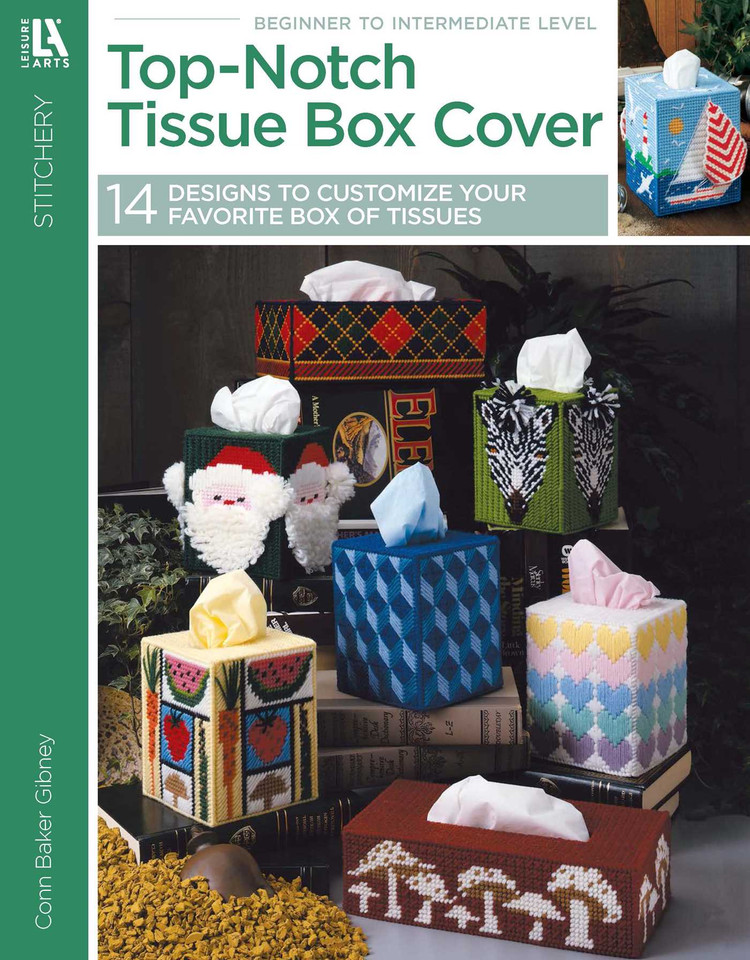 Top-Notch Tissue Box Covers: 14 Plastic Canvas Designs by Conn Baker Gibney book cover by Conn Baker Gibney