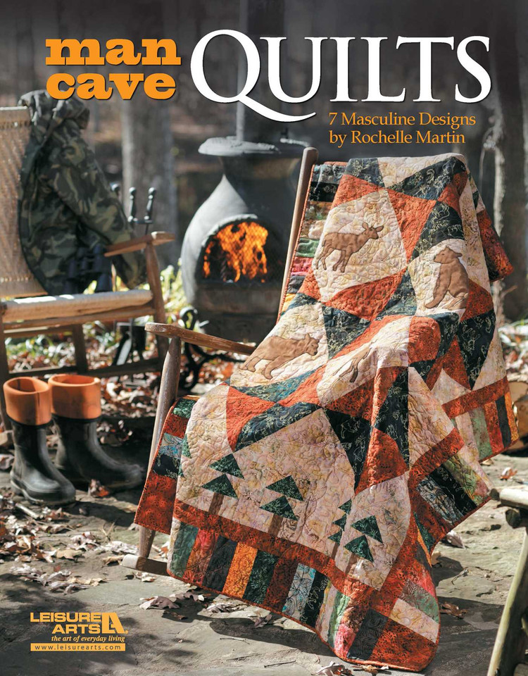 Man Cave Quilts: 7 Masculine Designs book cover by Rochelle Martin