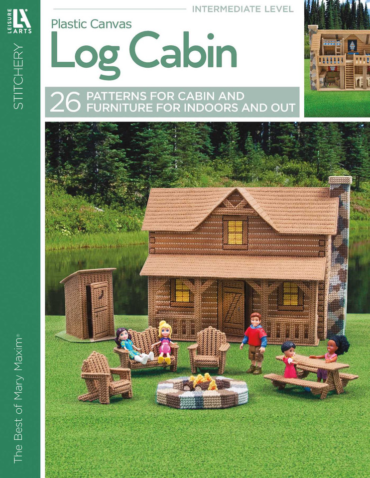 Log Cabin in Plastic Canvas: 25 Pieces to Build and Customize the Rustic Log Cabin of Your Dreams book cover by Mary Maxim