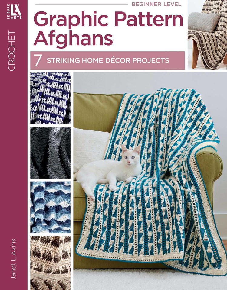 Graphic Pattern Afghans: 7 Striking Home Decor Projects book cover by Janet Akins