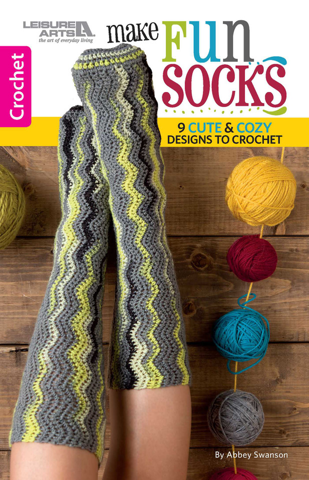 Make Fun Socks: 9 Cute & Cozy Designs to Crochet book cover by Abbey Swanson