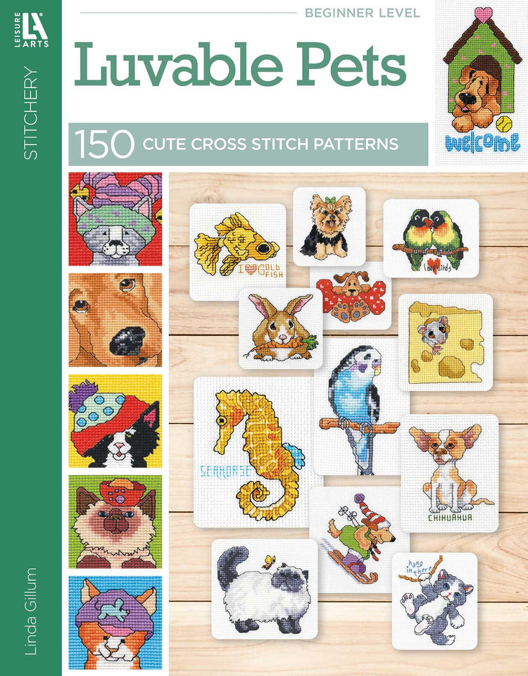 Cross Stitch Loveable Pets: 150 Cute Cross Stitch Patterns book cover by Linda Gillum