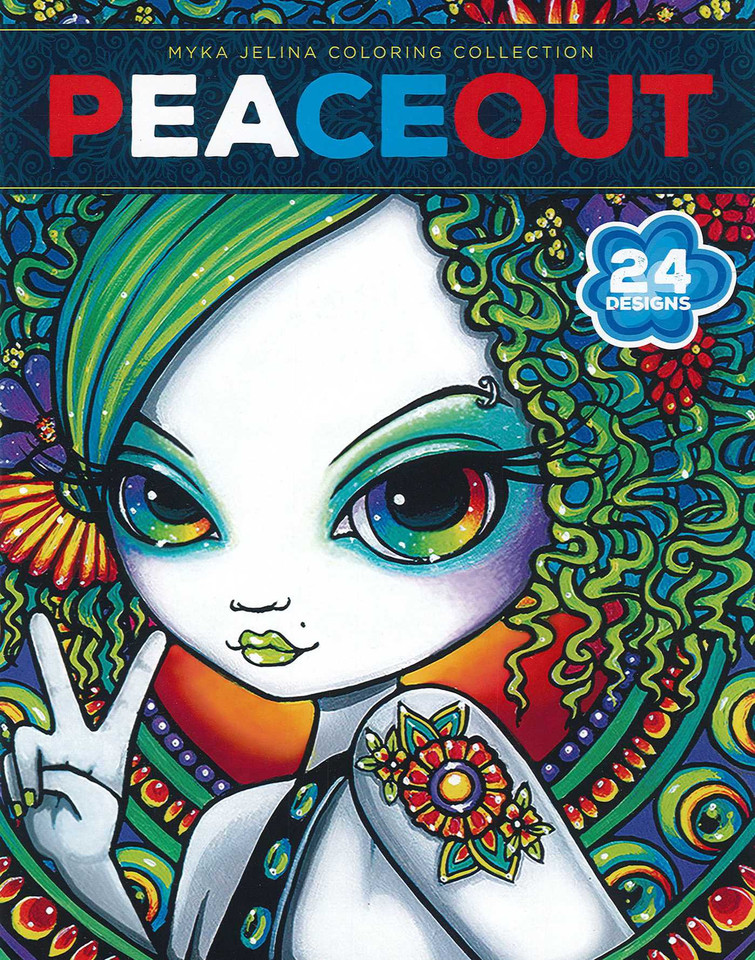 Peace Out: 24 Designs; Myka Jelina Coloring Collection book cover by Myka Jelina