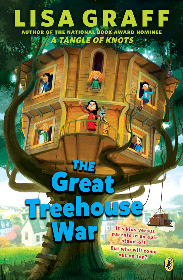The Great Treehouse War book cover by Lisa Graff