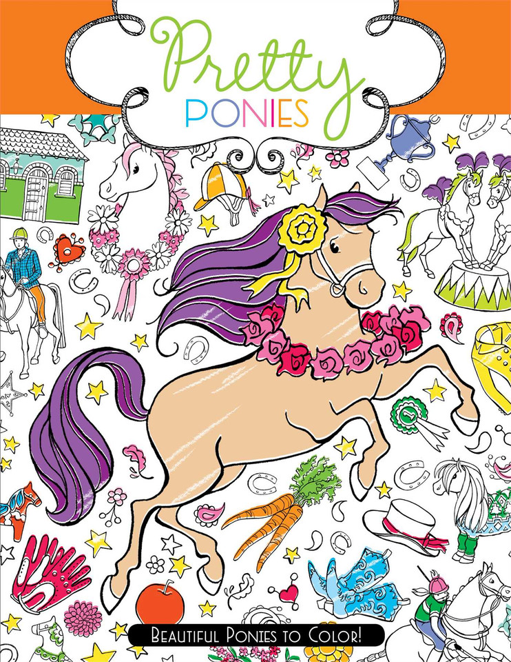 Pretty Ponies: Beautiful Ponies to Color! book cover by 