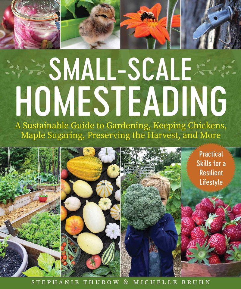 Small-Scale Homesteading: A Sustainable Guide to Gardening, Keeping Chickens, Maple Sugaring, Preserving the Harvest, and More book cover by Stephanie Thurow, Michelle Bruhn