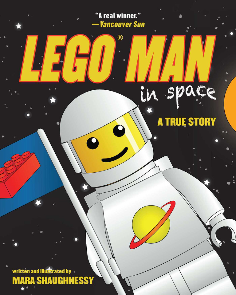 LEGO Man in Space: A True Story book cover by Mara Shaughnessy