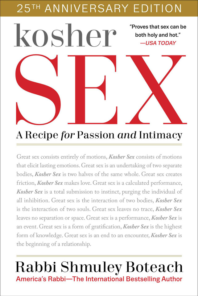 Kosher Sex: A Recipe for Passion and Intimacy book cover by Shmuley Boteach