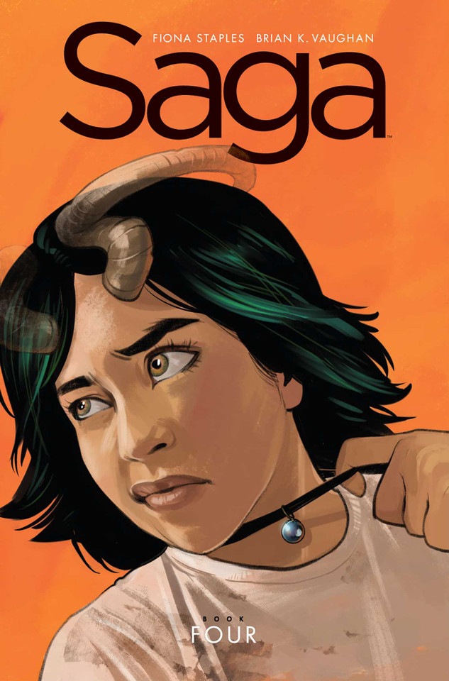 Saga Book Four (Saga) book cover by Brian K. Vaughan