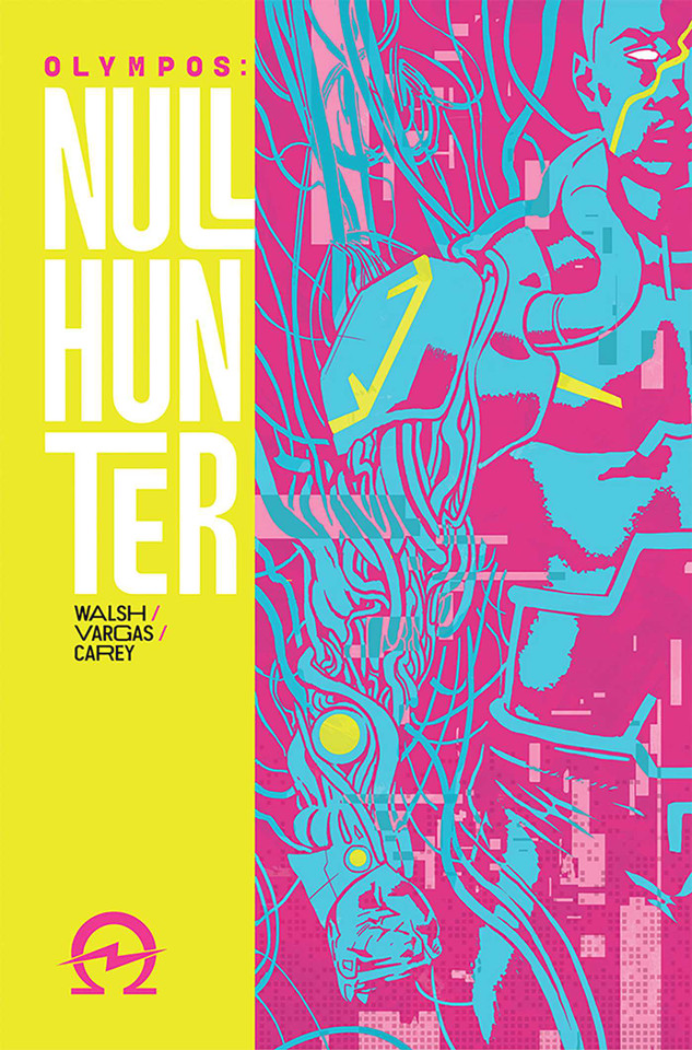 Olympos: Nullhunter: A cyberpunk retelling of Hercules book cover by Michael Walsh