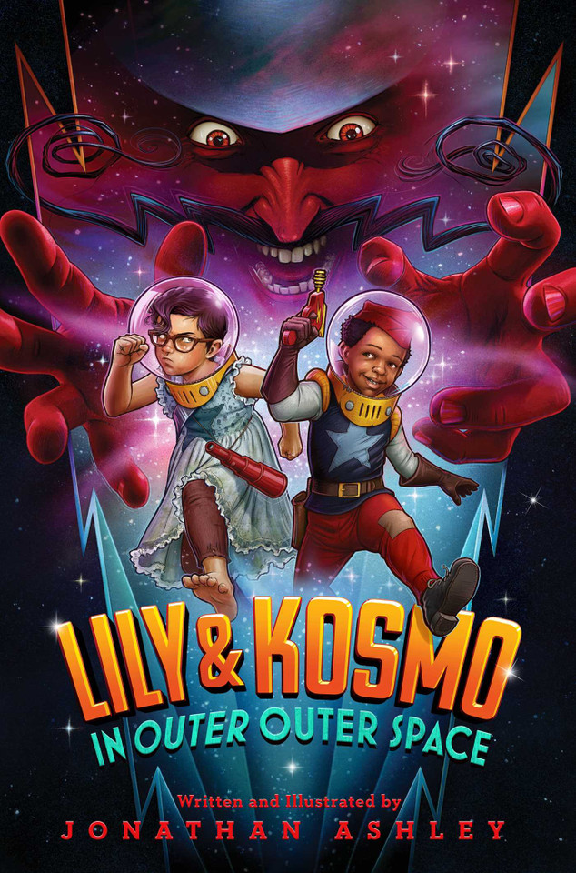 Lily & Kosmo in Outer Outer Space book cover by Jonathan Ashley