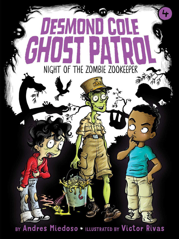 Night of the Zombie Zookeeper (Desmond Cole Ghost Patrol) book cover by Andres Miedoso