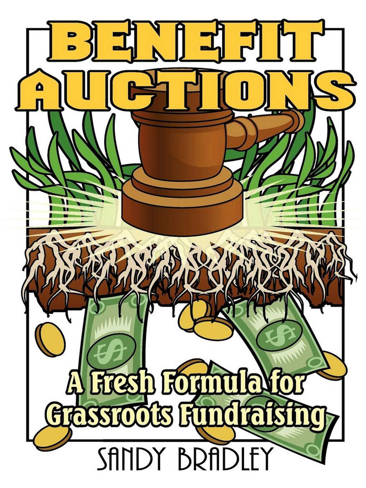Benefit Auctions: A Fresh Formula for Grassroots Fundraising book cover by Sandy Bradley