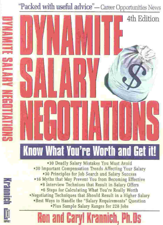 Dynamite Salary Negotiations: Know What You're Worth and Gey It! book cover by Ronald Krannich, Caryl Krannich