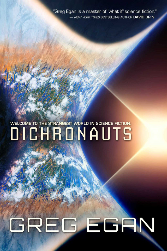 Dichronauts book cover by Greg Egan