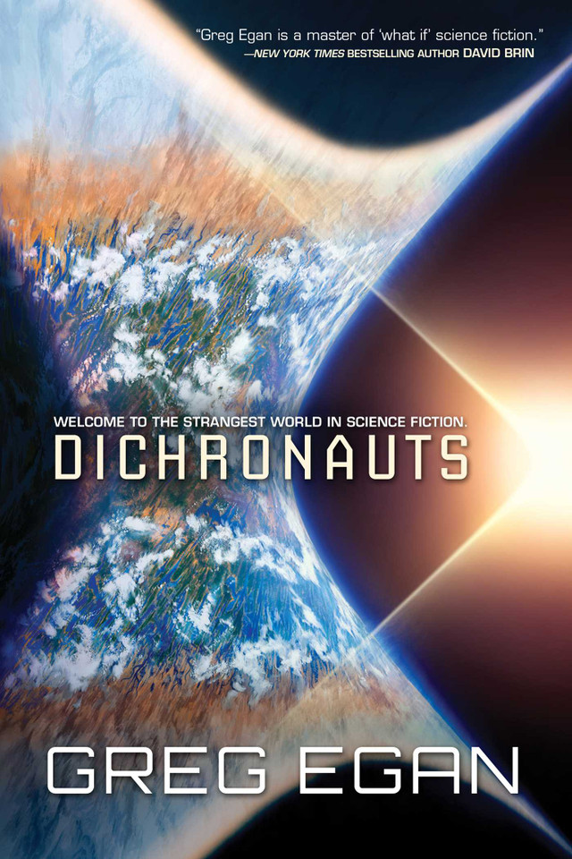 Dichronauts book cover by Greg Egan