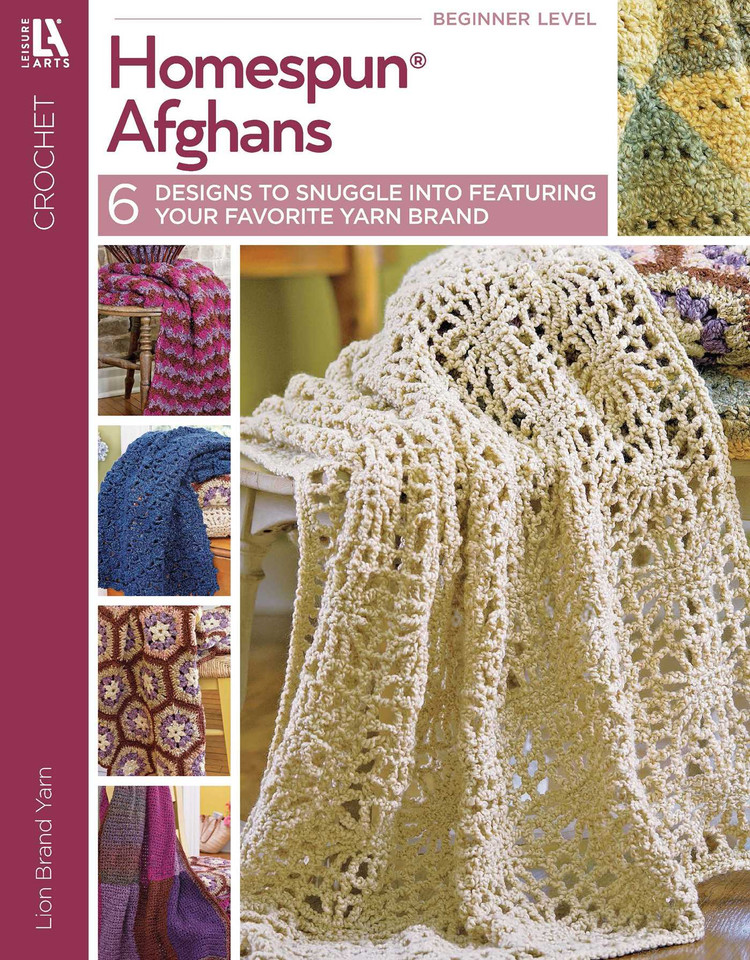 Homespun Afghans: 6 Crochet Designs book cover by Lion Brand