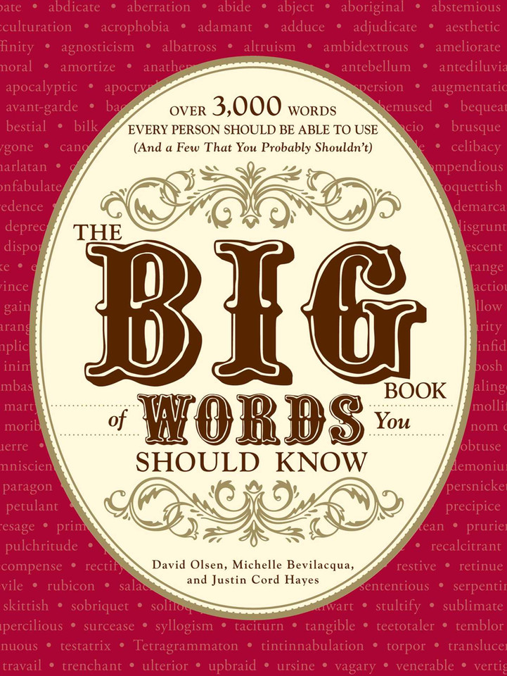 The Big Book of Words You Should Know: Over 3,000 Words Every Person Should be Able to Use (And a few that you probably shouldn't) book cover by David Olsen, Michelle Bevilacqua, Justin Cord Hayes