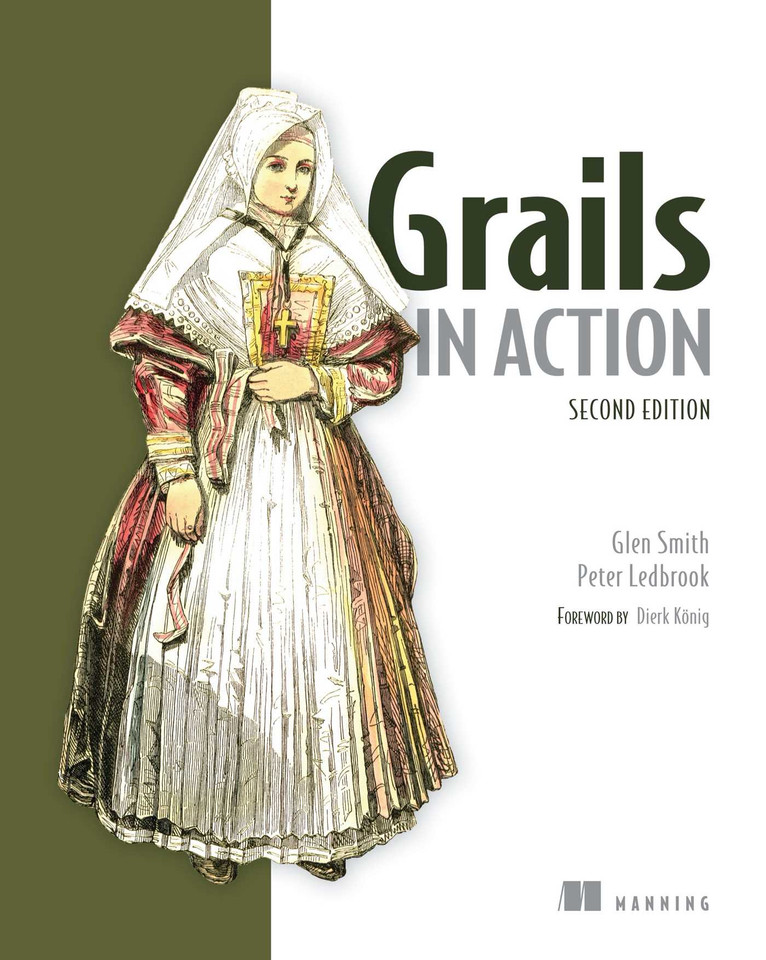Grails in Action book cover by Peter Ledbrook, Glen Smith